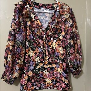 Forever 21 Floral Blouse - Black, Red, Purple, Orange